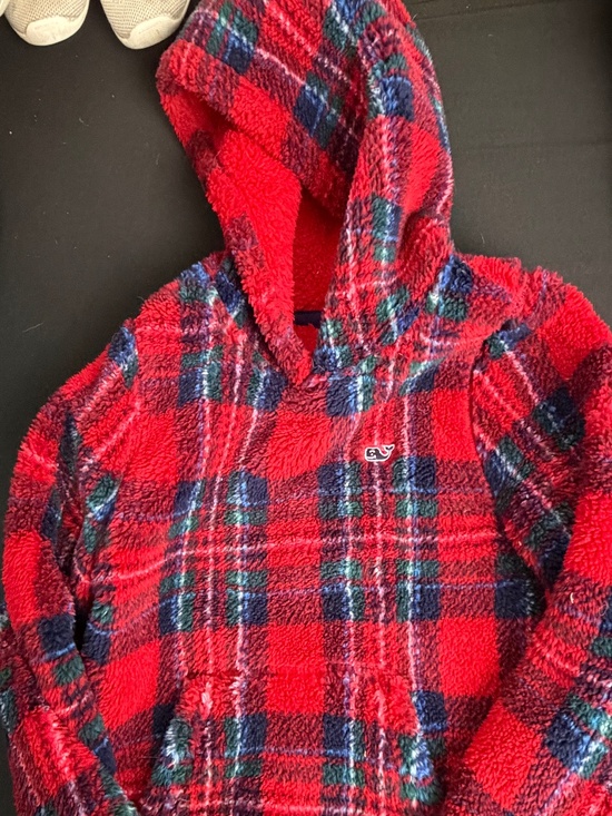 Vineyard Vines Other - Vineyard Vines Girls 4T Red Plaid Sherpa Fleece Quarter Zip Pullover